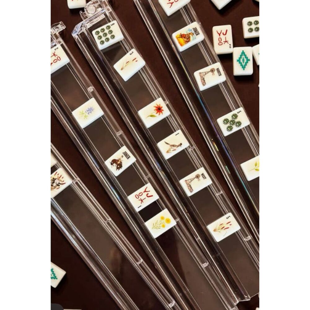 Wild Western American Mahjong Set w/ Themed Tiles, Racks, Trays & Carry Bag - Picture 8 of 9